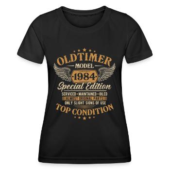 Vintage 1984 Vintage né cadeau d’anniversaire - T-shirt sport Femme - noir - Devant - AI Model Female 172 light (172cm)