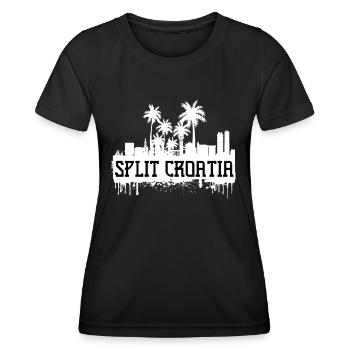 Split croatia football soccer dalmatia tourism - Women's Functional T-Shirt - black - Front - AI Model Female 172 light (172cm)