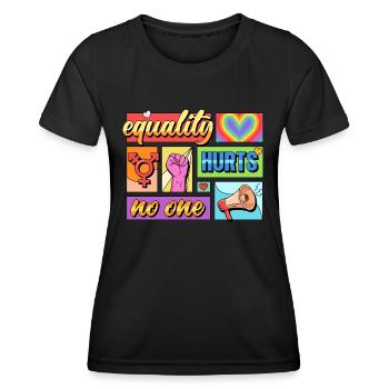 Equality Hurts No One Pride LGBTQIA+ Design - Frauen Funktions-T-Shirt - Schwarz - Vorne - AI Model Female 172 light (172cm)