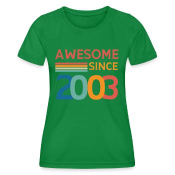 Awesome since 2003 - Women's Functional T-Shirt - kelly green - Front - AI Model Female 172 dark (172cm)