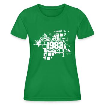 1983 - Women's Functional T-Shirt - kelly green - Front - AI Model Female 172 dark (172cm)