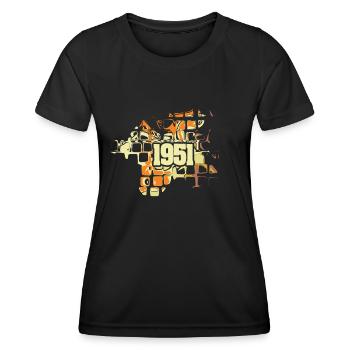 Flowerpower 1951 - Frauen Funktions-T-Shirt - Schwarz - Vorne - AI Model Female 172 light (172cm)