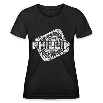 Phillip als Geburt - Frauen Funktions-T-Shirt - Schwarz - Vorne - AI Model Female 172 light (172cm)