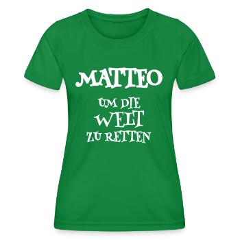 Matteo - Women's Functional T-Shirt - kelly green - Front - AI Model Female 172 dark (172cm)