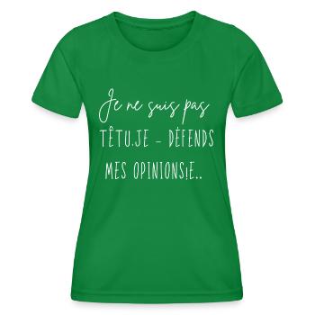 Ich bin nicht stur - Frauen Funktions-T-Shirt - Kelly Green - Vorne - AI Model Female 172 dark (172cm)