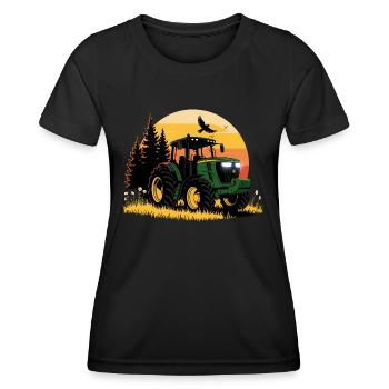 Tractor - Tug - Farmer - Women's Functional T-Shirt - black - Front - AI Model Female 172 light (172cm)