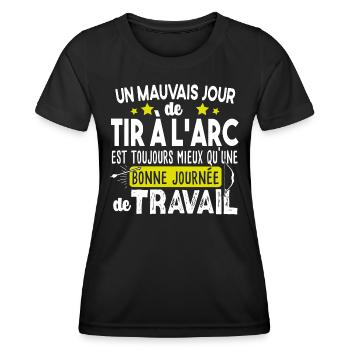 Tir à l'arc Travail Sport Flèche Cadeau Humour - T-shirt sport Femme - noir - Devant - AI Model Female 172 light (172cm)