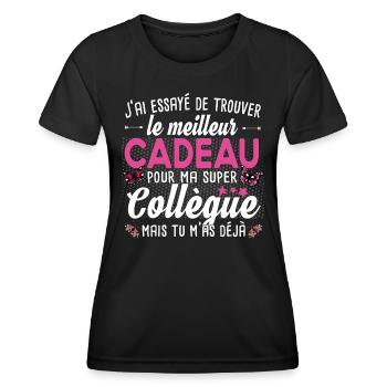 Collègue Collègues Femme T-shirt Mug Cadeau - T-shirt sport Femme - noir - Devant - AI Model Female 172 light (172cm)