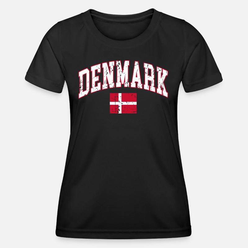 Danemark drapeau Danemark - T-shirt sport Femme - noir
