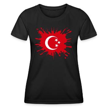 Drapeau turc - T-shirt sport Femme - noir - Devant - AI Model Female 172 light (172cm)