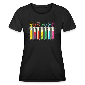 Chimie Biologie Biochimie Tubes à essai - T-shirt sport Femme - noir - Devant - AI Model Female 172 light (172cm)