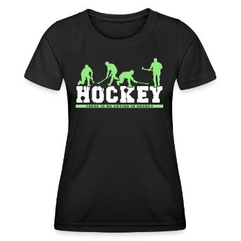 Hockey sur gazon Hockey Club de hockey Saison de hockey - T-shirt sport Femme - noir - Devant - AI Model Female 172 light (172cm)
