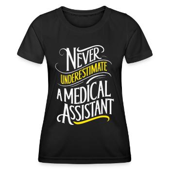 MFA - Die stille Kraft im Gesundheitswesen - Frauen Funktions-T-Shirt - Schwarz - Vorne - AI Model Female 172 light (172cm)