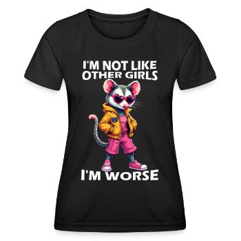 Ich bin nicht wie andere Mädchen Ich bin schlimmer - Frauen Funktions-T-Shirt - Schwarz - Vorne - AI Model Female 172 light (172cm)