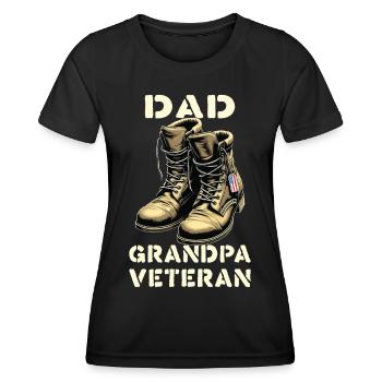 Dad Grandpa Veteran - Frauen Funktions-T-Shirt - Schwarz - Vorne - AI Model Female 172 light (172cm)