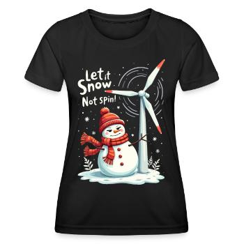 Stopp Windräder - Lasst es schneien, nicht drehen - Frauen Funktions-T-Shirt - Schwarz - Vorne - AI Model Female 172 light (172cm)