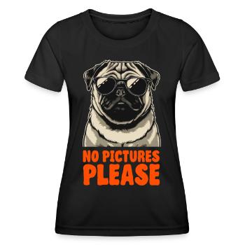 Carlin avec lunettes de soleil - Pas de photos svp - T-shirt sport Femme - noir - Devant - AI Model Female 172 light (172cm)