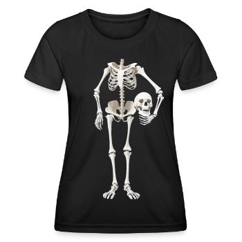 Skeleton Costume Funny Halloween Carnival Headless - Women's Functional T-Shirt - black - Front - AI Model Female 172 light (172cm)
