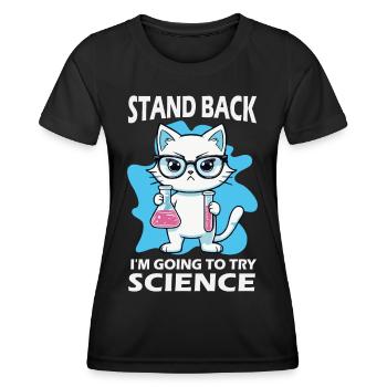 Résignation - J’essaie la science - T-shirt sport Femme - noir - Devant - AI Model Female 172 light (172cm)