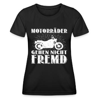 Lustiger Motorrad Motorräder Motorradfahrer Spruch - Frauen Funktions-T-Shirt - Schwarz - Vorne - AI Model Female 172 light (172cm)