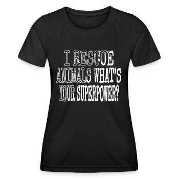 animal geek vegan animal rescue protection des animaux - T-shirt sport Femme - noir - Devant - AI Model Female 172 light (172cm)