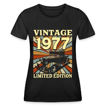Vintage 45 Years 1977 45th Anniversary - Women's Functional T-Shirt - black - Front - AI Model Female 172 light (172cm)