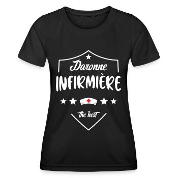 Daronne Infirmière Pour Maman Infirmière - T-shirt sport Femme - noir - Devant - AI Model Female 172 light (172cm)