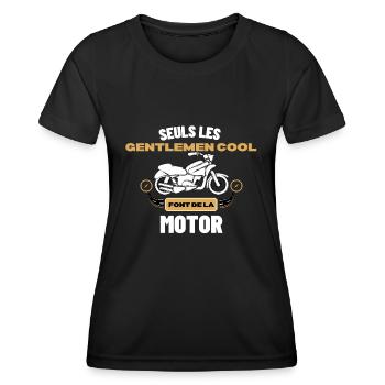 Cadeaux pour les motards Quad, Stunt, Moto, Vélo - T-shirt sport Femme - noir - Devant - AI Model Female 172 light (172cm)