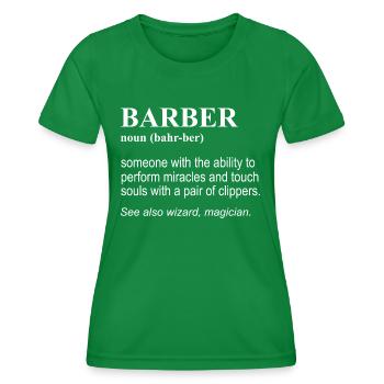 Barbershop Friseur Friseurin Barbier - Frauen Funktions-T-Shirt - Kelly Green - Vorne - AI Model Female 172 dark (172cm)