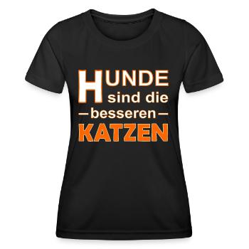 Hunde sind die besseren Katzen / Hundeliebhaber - Frauen Funktions-T-Shirt - Schwarz - Vorne - AI Model Female 172 light (172cm)