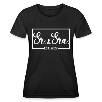 Sr. & Sra. Est. 2022 - Hochzeitsgeschenk für Männer & Frauen - Frauen Funktions-T-Shirt - Schwarz - Vorne - AI Model Female 172 light (172cm)