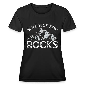 Rockhound Geology Collectionneur de pierres de collecte de roches - T-shirt sport Femme - noir - Devant - AI Model Female 172 light (172cm)