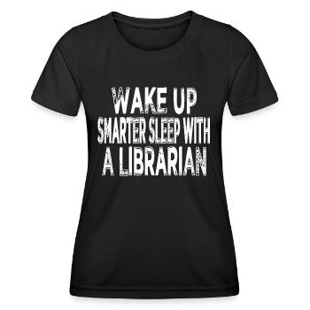love books and cats school book lover readers book - Frauen Funktions-T-Shirt - Schwarz - Vorne - AI Model Female 172 light (172cm)