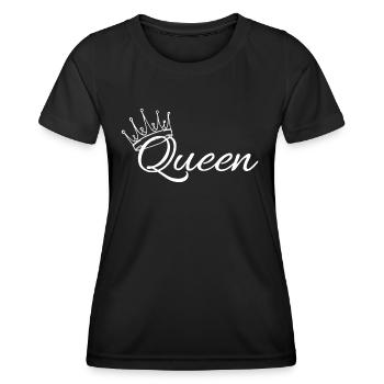 Queen King Queen Couple Outfit - Women's Functional T-Shirt - black - Front - AI Model Female 172 light (172cm)
