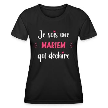 Je suis une MARIEM qui déchire - T-shirt sport Femme - noir - Devant - AI Model Female 172 light (172cm)