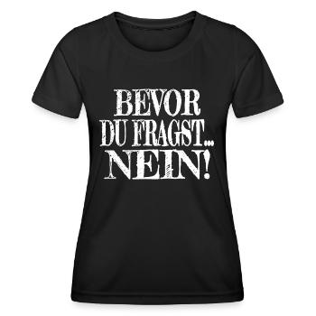 cool spaß bday miezekatze geschenkidee tier - Frauen Funktions-T-Shirt - Schwarz - Vorne - AI Model Female 172 light (172cm)