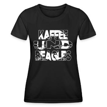 coffeeshop tasse geburtstagsgeschenk - Frauen Funktions-T-Shirt - Schwarz - Vorne - AI Model Female 172 light (172cm)