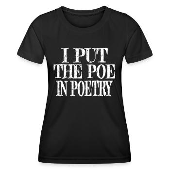 Comics Bday Books Lover Fun a Time Blagues Funny - T-shirt sport Femme - noir - Devant - AI Model Female 172 light (172cm)