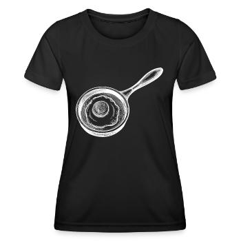 Spiegelei Pfanne - Frauen Funktions-T-Shirt - Schwarz - Vorne - AI Model Female 172 light (172cm)