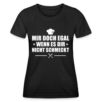 Kochen Mir egal wenn es nicht schmeckt Hobbykoch - Frauen Funktions-T-Shirt - Schwarz - Vorne - AI Model Female 172 light (172cm)