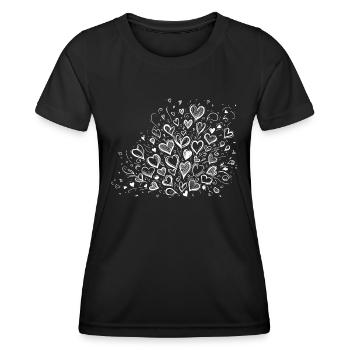 Bouquet d’idole de cœur - T-shirt sport Femme - noir - Devant - AI Model Female 172 light (172cm)