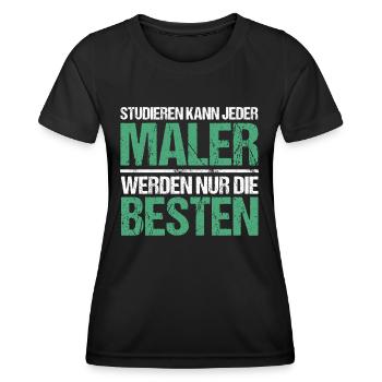 Anyone can study - Maler Edition - Women's Functional T-Shirt - black - Front - AI Model Female 172 light (172cm)