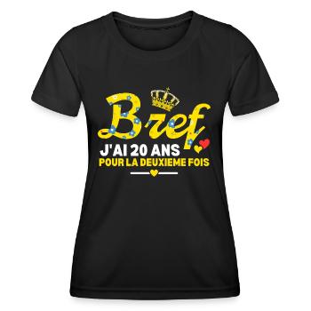 40 Ans Anniversaire Femme 1984 Femme Humour - T-shirt sport Femme - noir - Devant - AI Model Female 172 light (172cm)
