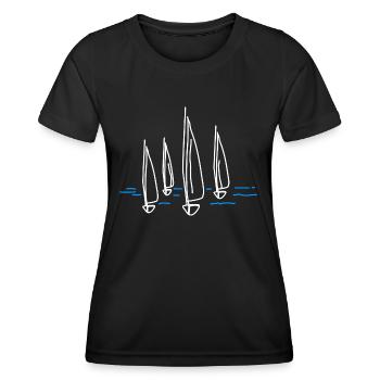 Segelboot Segeln Segelboote - Frauen Funktions-T-Shirt - Schwarz - Vorne - AI Model Female 172 light (172cm)