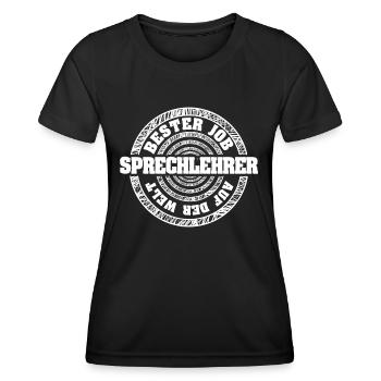 Emploi Professeur de discours - T-shirt sport Femme - noir - Devant - AI Model Female 172 light (172cm)