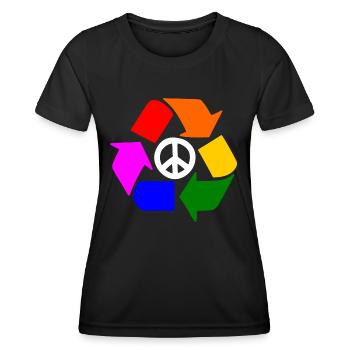 Peace lgbt sign - peace sign - Women's Functional T-Shirt - black - Front - AI Model Female 172 light (172cm)
