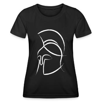 Spartaner Helm - Frauen Funktions-T-Shirt - Schwarz - Vorne - AI Model Female 172 light (172cm)