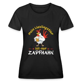 Mein Lieblingstier ist der Zapfhahn Bier Saufen - Frauen Funktions-T-Shirt - Schwarz - Vorne - AI Model Female 172 light (172cm)