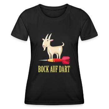 Bock auf Dart Dartspieler Darten Darts Geschenk - Frauen Funktions-T-Shirt - Schwarz - Vorne - AI Model Female 172 light (172cm)