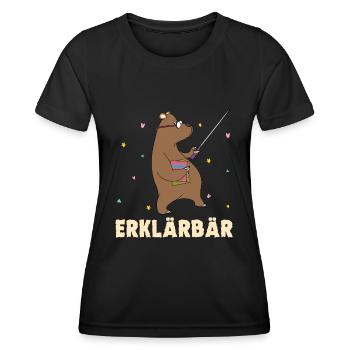 Lehrer Lehrerin Nachhilfe Lehramt Erklärbär - Frauen Funktions-T-Shirt - Schwarz - Vorne - AI Model Female 172 light (172cm)